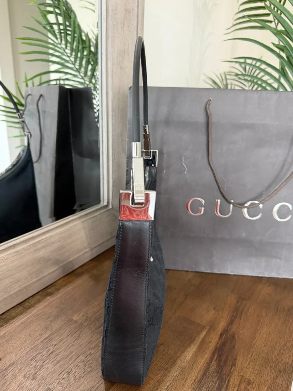 Vintage Gucci Tom Ford Era GG Canvas Hobo Bag